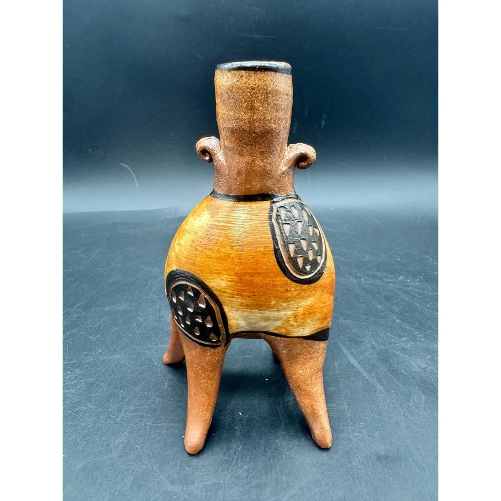 Suze Lindsay Studio Pottery Quad Legged Bud Vase Handmade Art Pottery 6.5